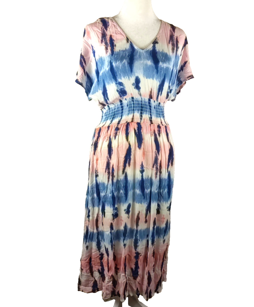 Be Bop Be You Be Free Women's Summer Dress Size Small Tie Dye Design Orange...